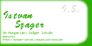 istvan szager business card
