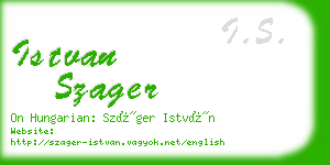 istvan szager business card